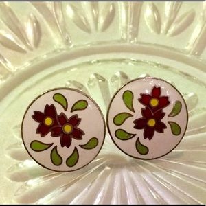 Vintage Japanese Cloisonne Earrings
